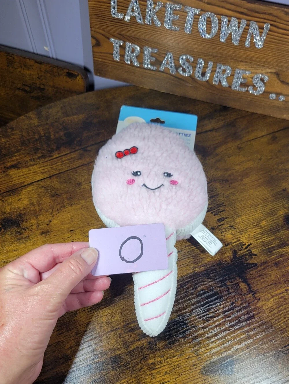 Zippypaws Pink cotton candy Plush Squeak Toy for dogs